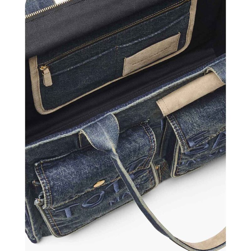MARC JACOBS The Denim Suede Pocket Large Tote Bag image number 2